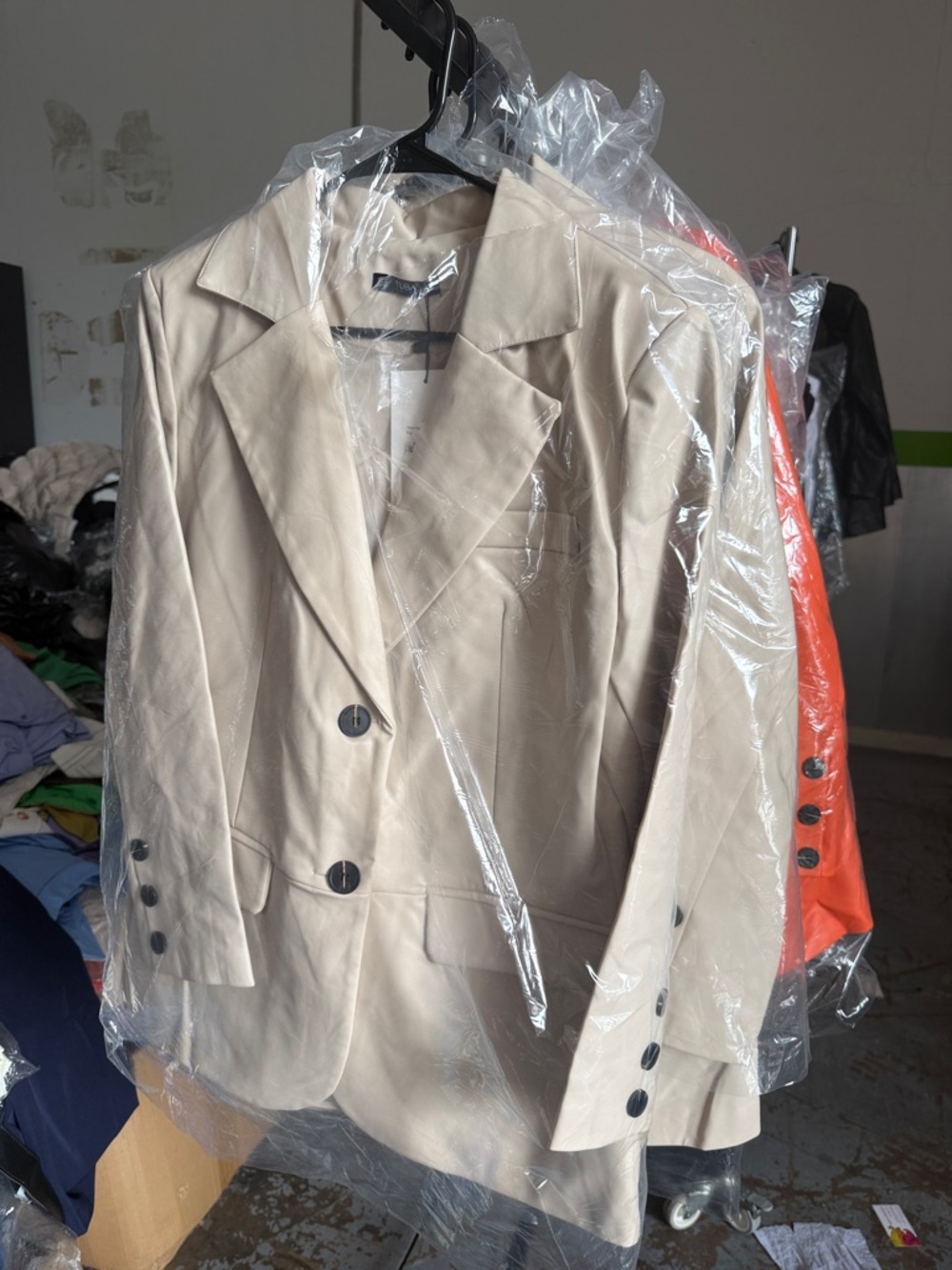 Women's Beige Tailored Blazer Jacket